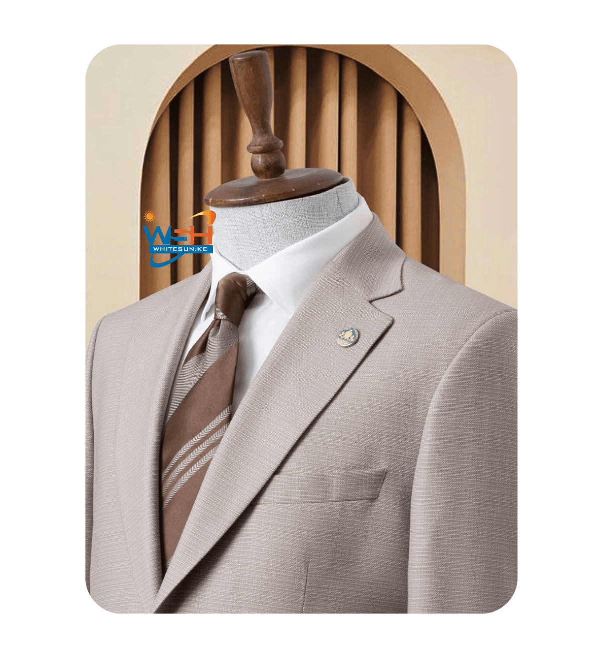 Beige Three-Piece classic Suit