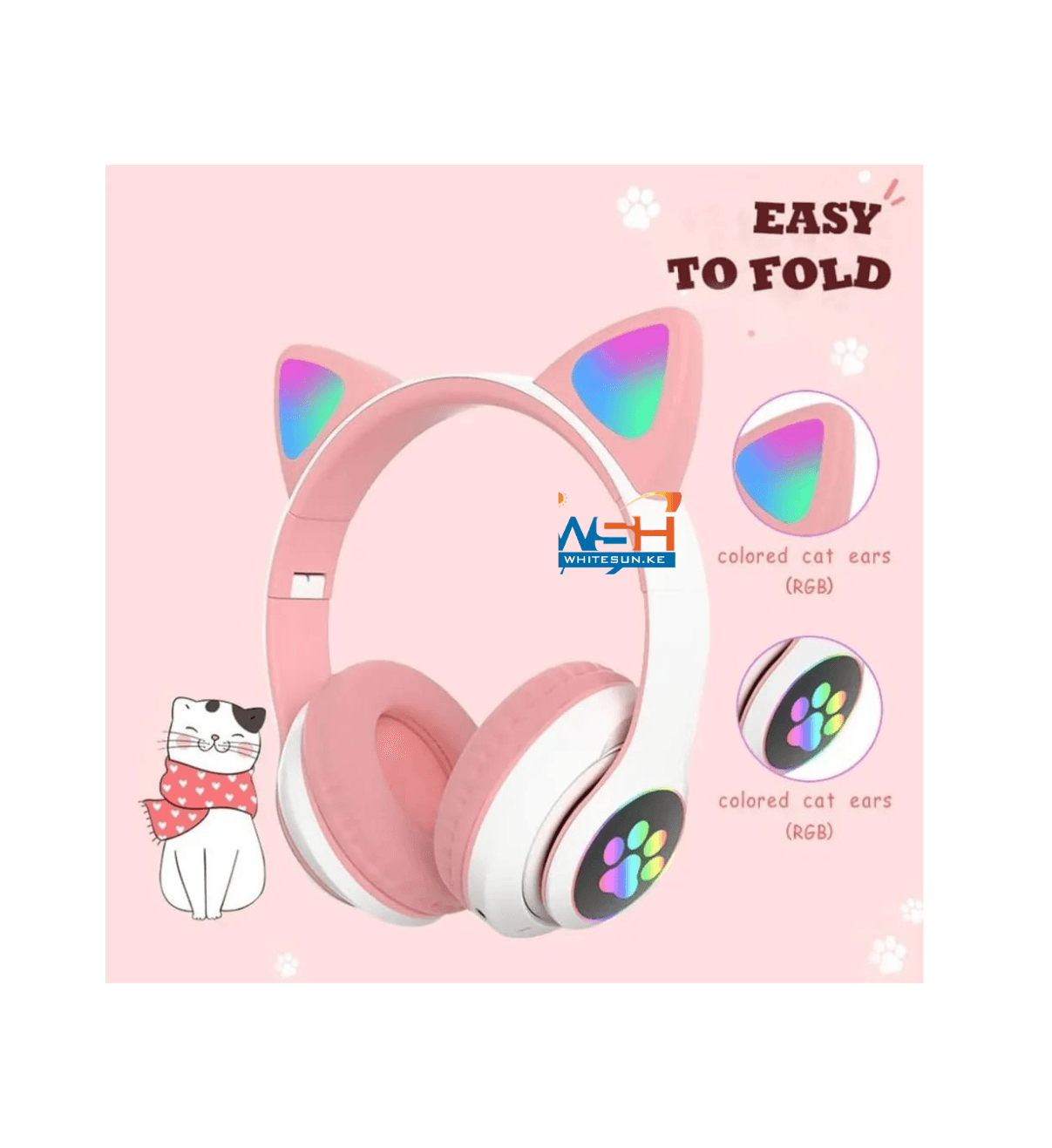 P47M Cat ear headphones with led, microphone and excellent audio Thumbnail 5