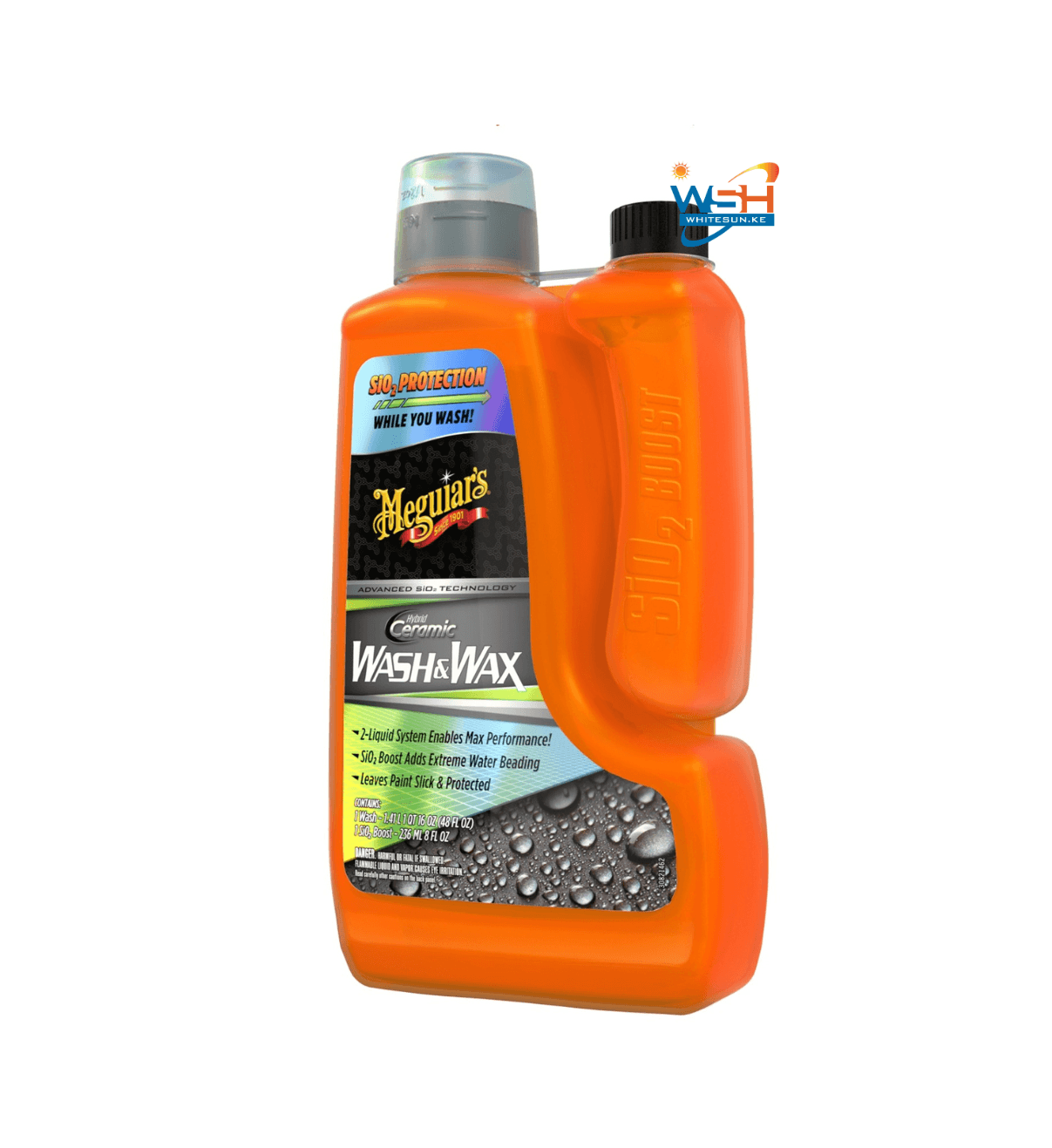 Hybrid Ceramic Wash and Wax – Premium Car Shampoo with Ceramic Paint Protection, Extreme Water Beading, Use with Hybrid Wash Mitt,1 Wash 1.4ltrs, Silicone Oxide Boost 236ml