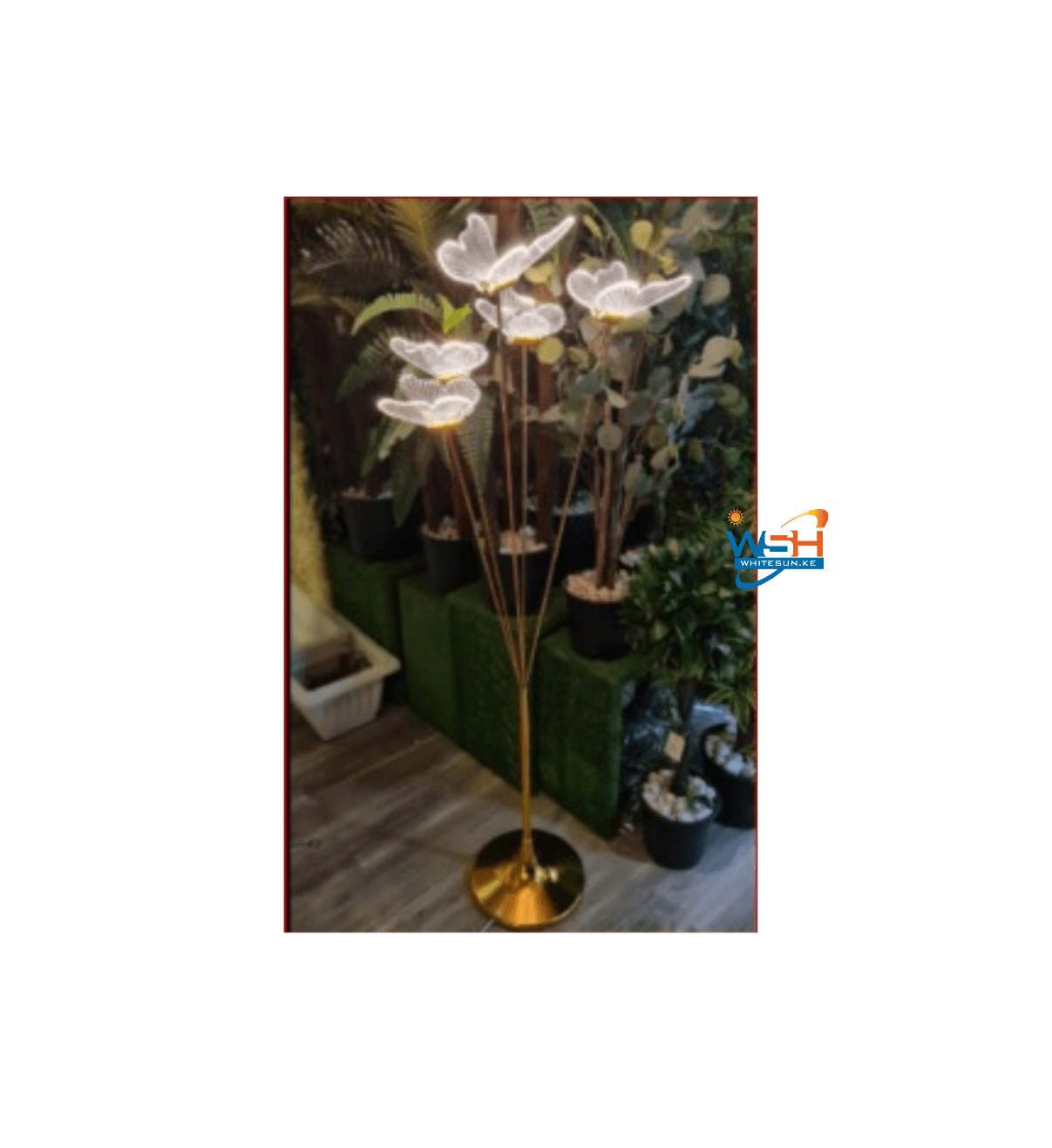 Luxury LED Floral Floor Lamp – Gold Modern Standing Lamp with Butterfly Flower Design, Elegant Home & Office Decor