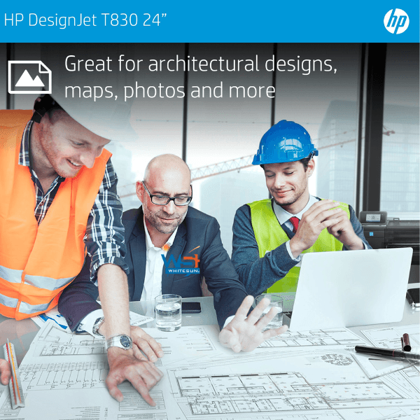 HP DesignJet T830 Large Format Multifunction Wireless Plotter Printer - 24", with Mobile Printing (F9A28D) Thumbnail 7