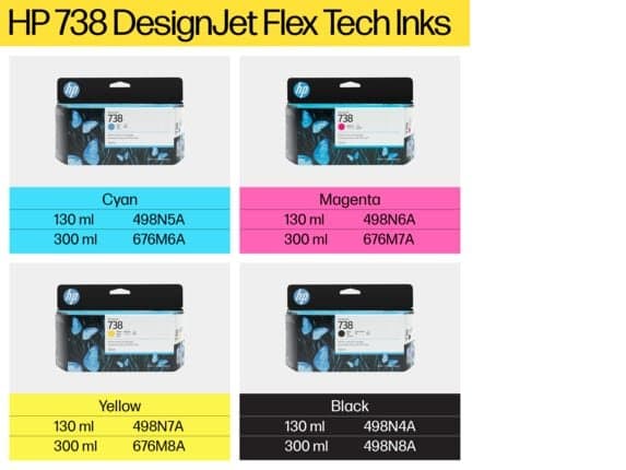 HP 738 130-ml Black DesignJet Ink Cartridge, 498N4A Thumbnail 2