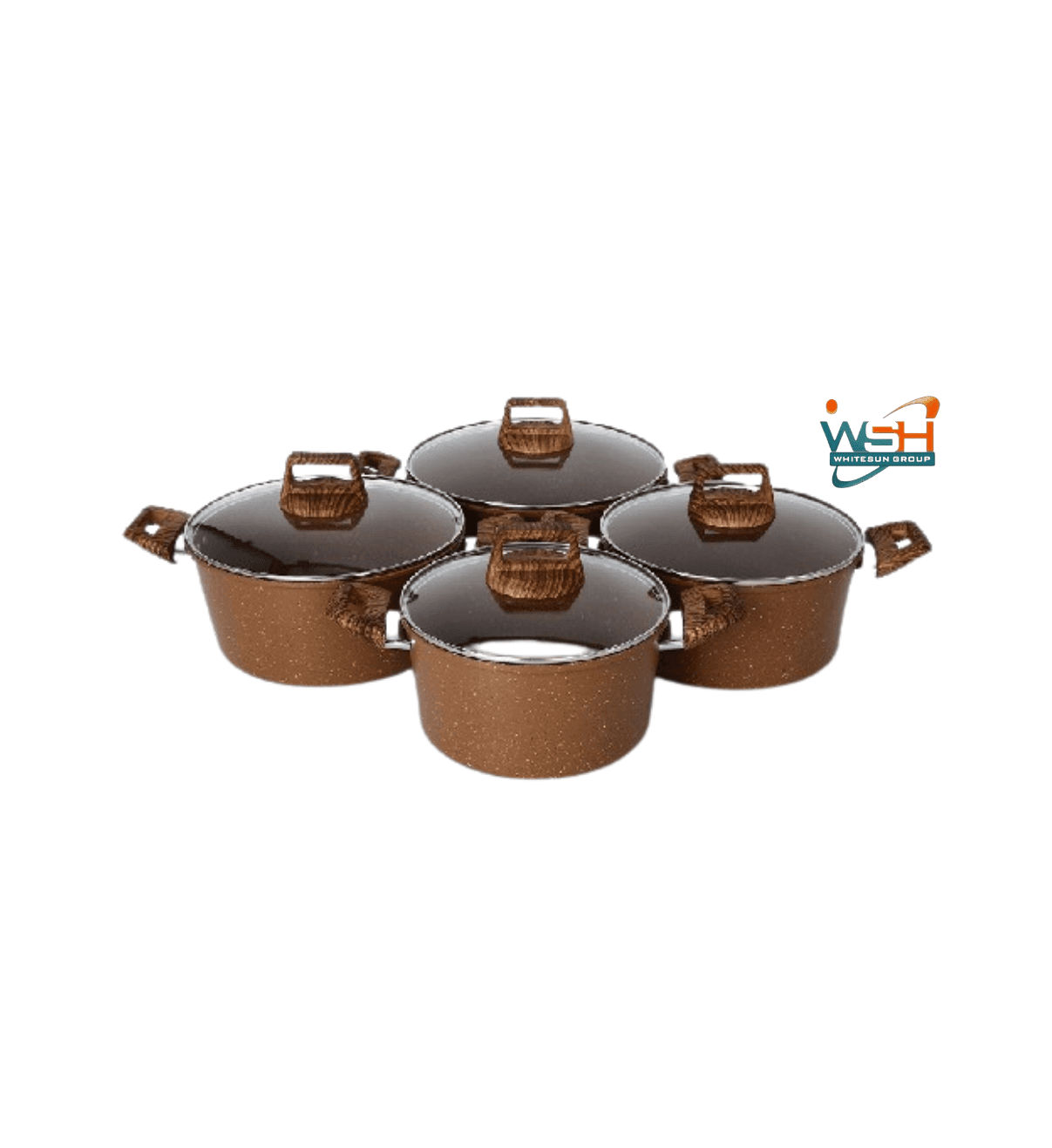 C&E Kitchenware 8 pcs Granite cookware set_Brown