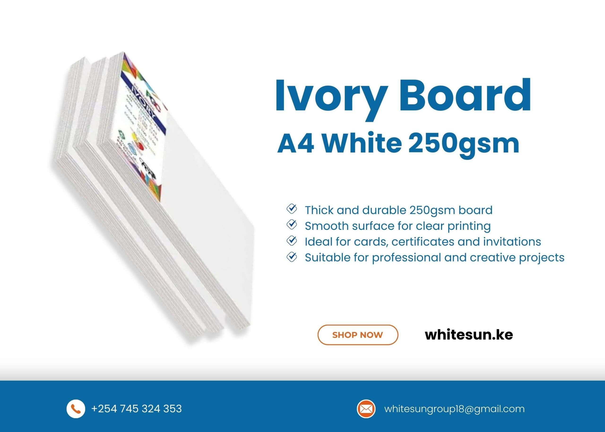 Ivory Board A4 White 250gsm