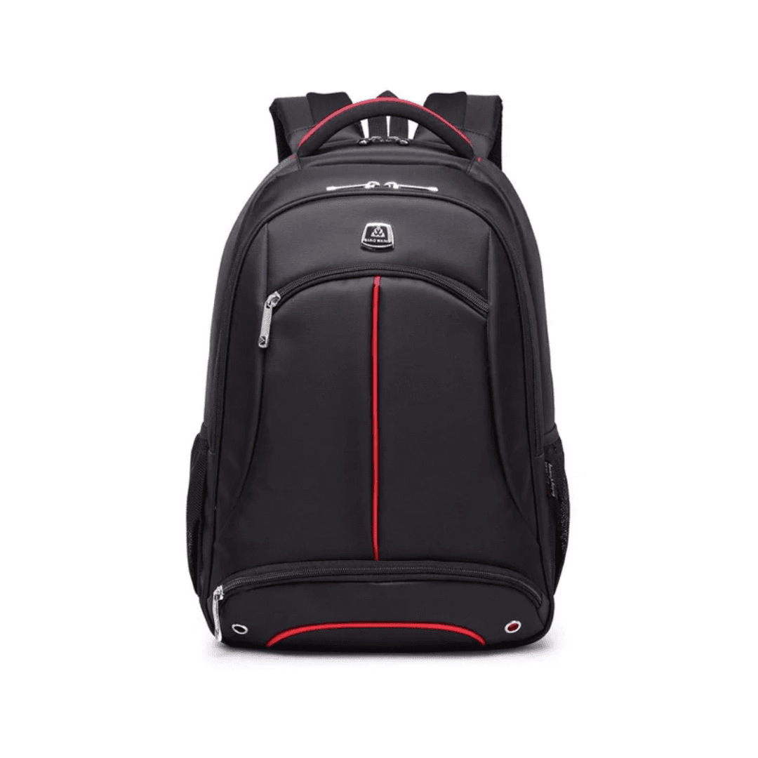116# Whitesun Black and Red Multi-Compartment Backpack – Cabin Size with Padded Straps & Bottom Pocket | Secret Santa & Birthday Gift for Men and Women