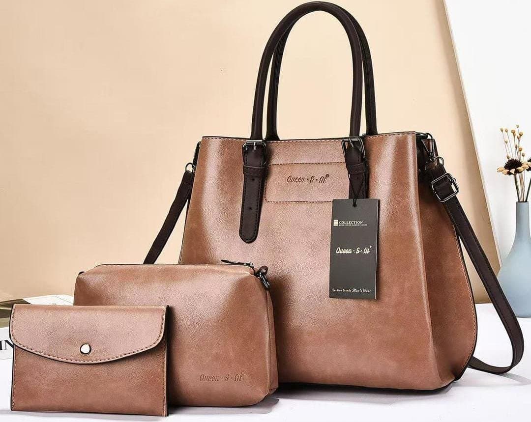 045# Whitesun 3in1 Ven Heavy leather ladies handbag with top handle with a shoulder strap secret santa gift idea Birthday gift idea anniversary gift idea