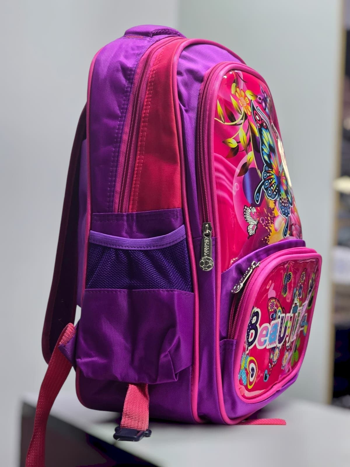 172# Whitesun Beautiful butterfly large girls school bag for girls super spacious bag heavy strong material birthday gift for girls daughter niece friend cousin Thumbnail 2