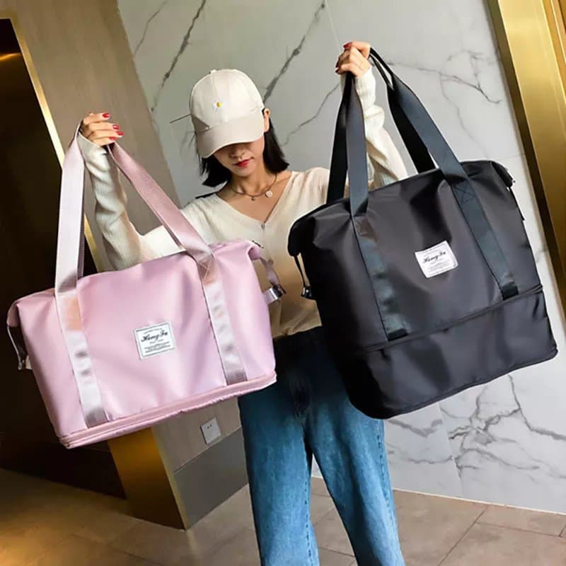 257# Whitesun Expandable duffel Peach (pink) Ladies travel bag medium size gift for women