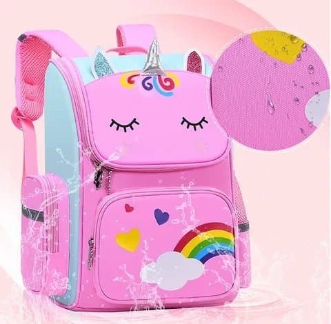248# Whitesun Unicorn school bag for girls pink and lime green Thumbnail 3