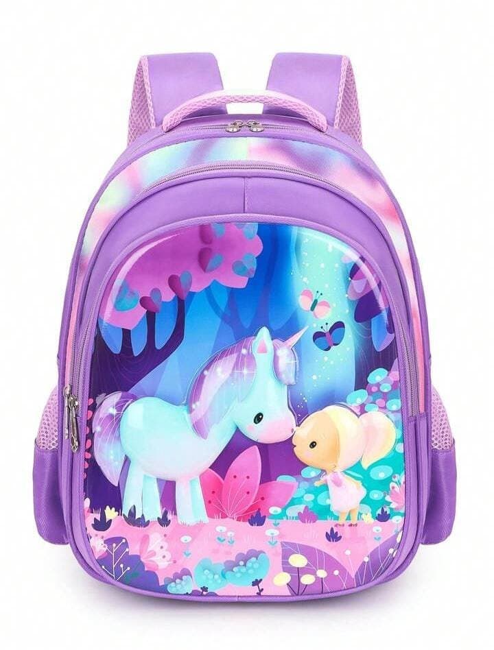 244# Whitesun Purple Pony girls school bag unicorn design
