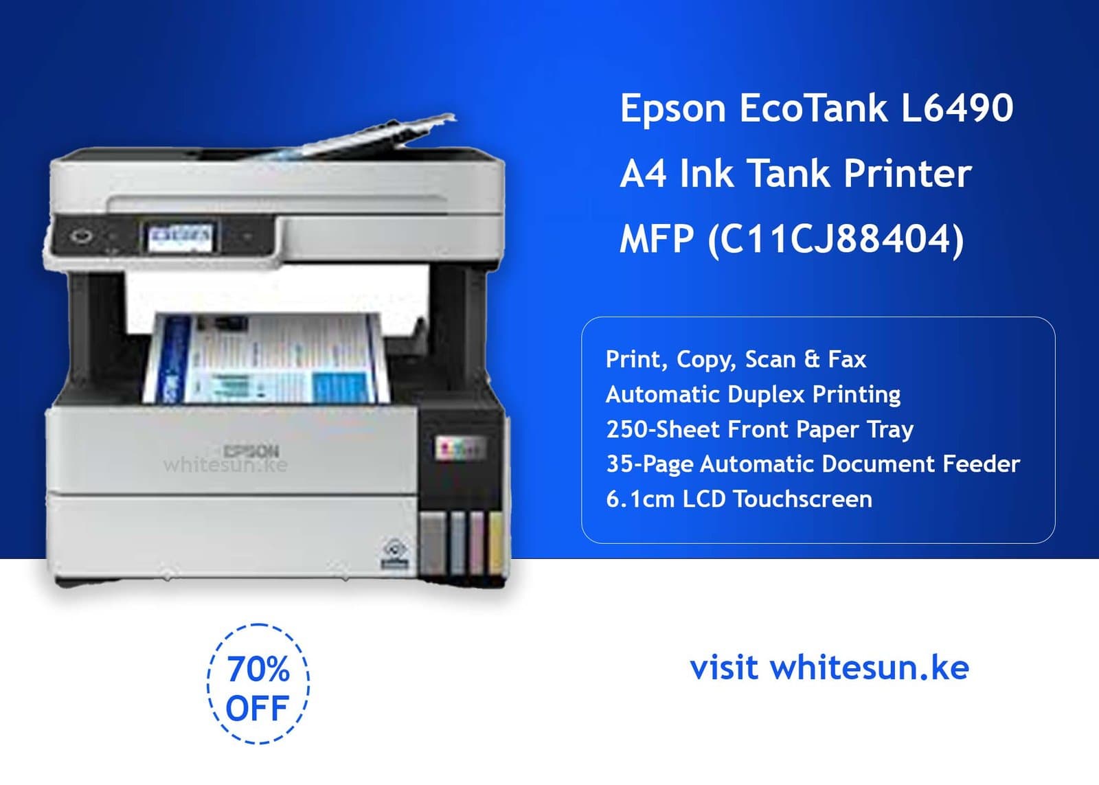 Epson EcoTank L6490 A4 Ink Tank Printer MFP (C11CJ88404) Thumbnail 2