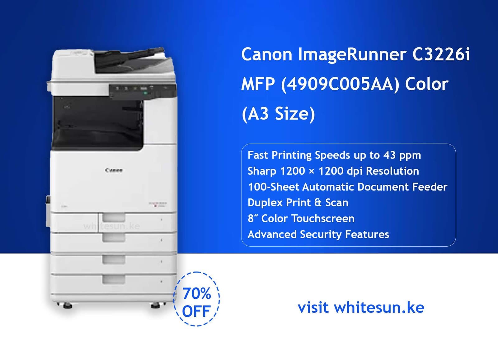 Canon ImageRunner C3226i MFP (4909C005AA) Color (A3 Size) Thumbnail 2