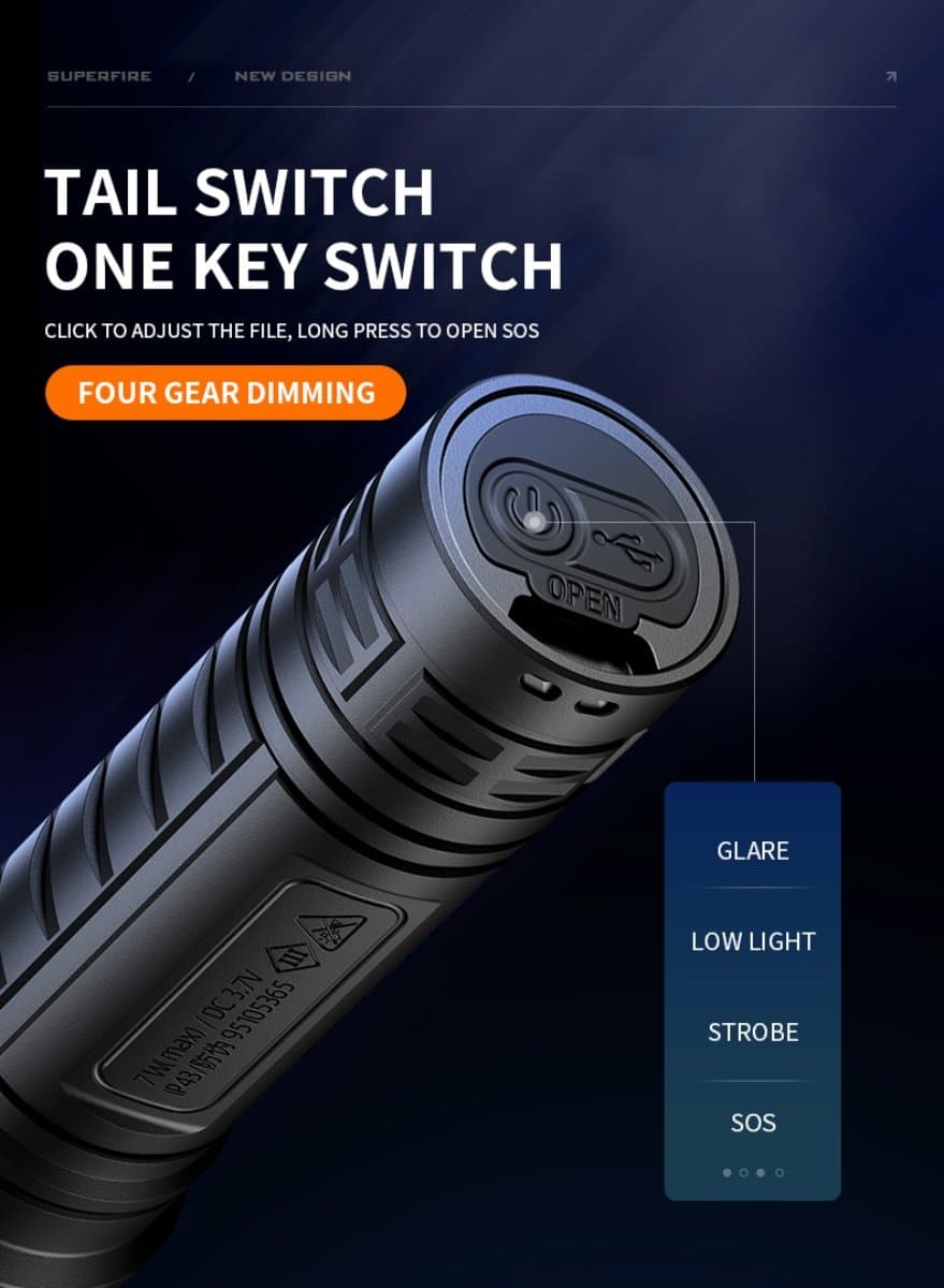 SUPERFIRE S33-X Portable Led Flashlight Thumbnail 4