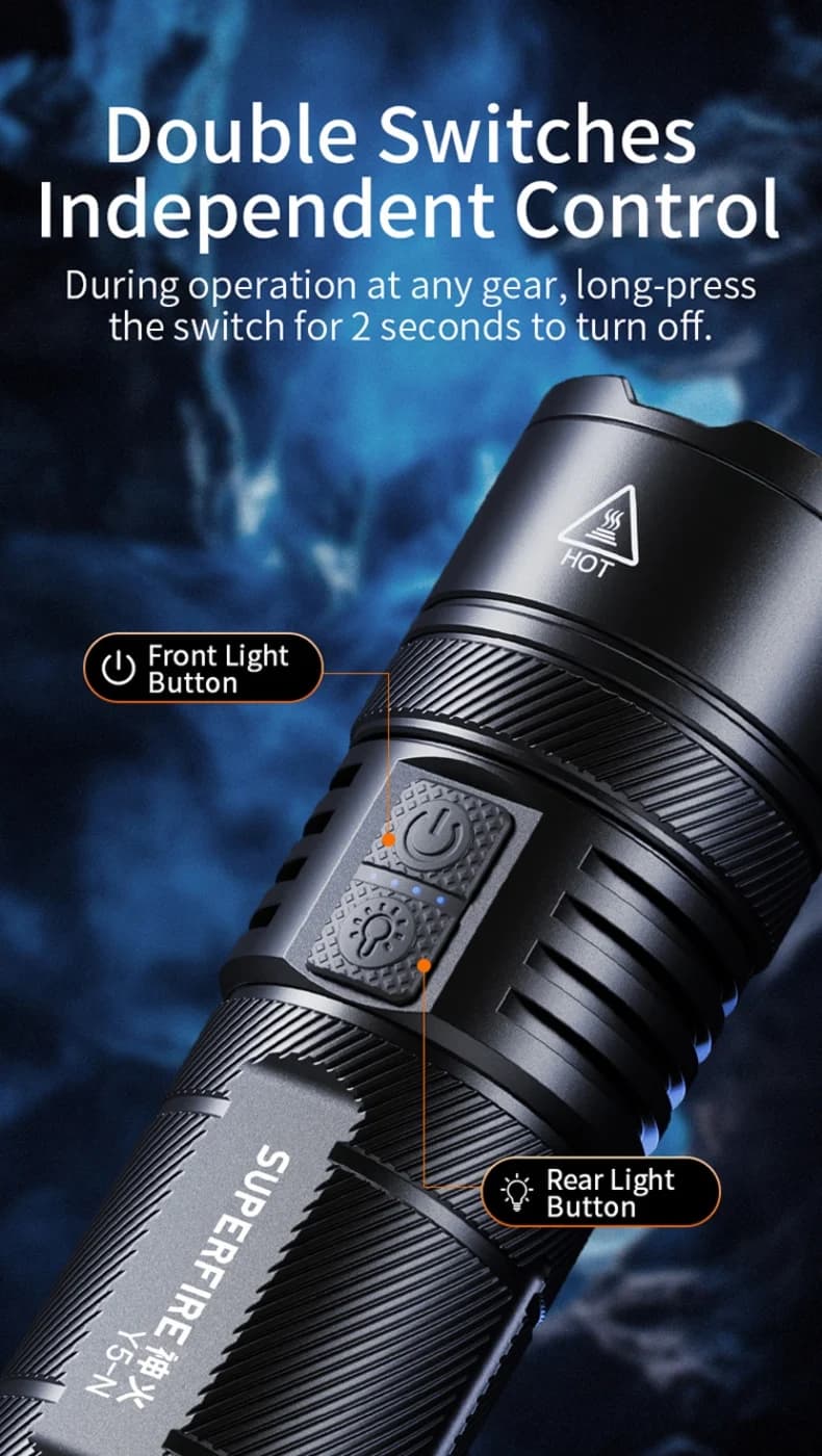 SUPERFIRE Y5-N 15W Long Range Flashlight Thumbnail 5