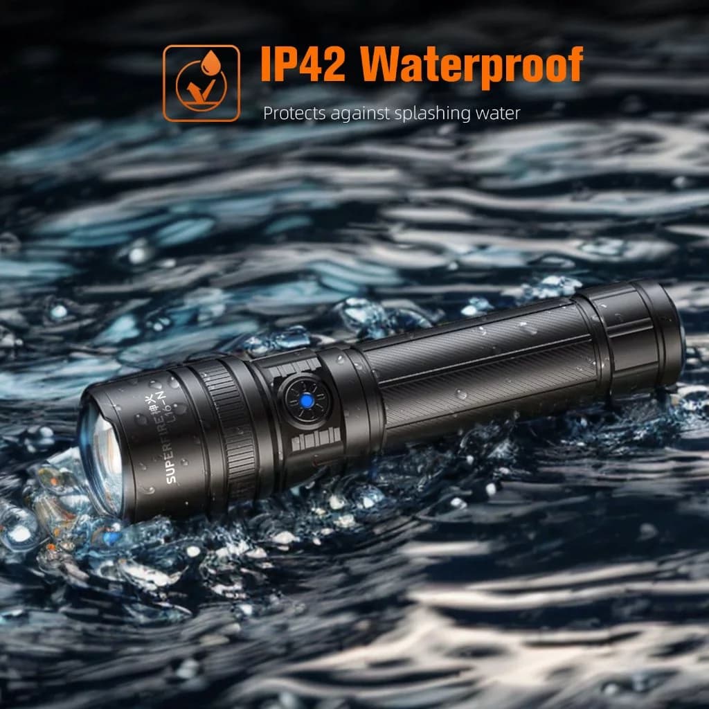 SUPERFIRE L16-N 7W High Power Led Flashlights Zoom Torch Strong Light Rechargeable 5 Modes Outdoor Camping Emergency For Fishing Thumbnail 6