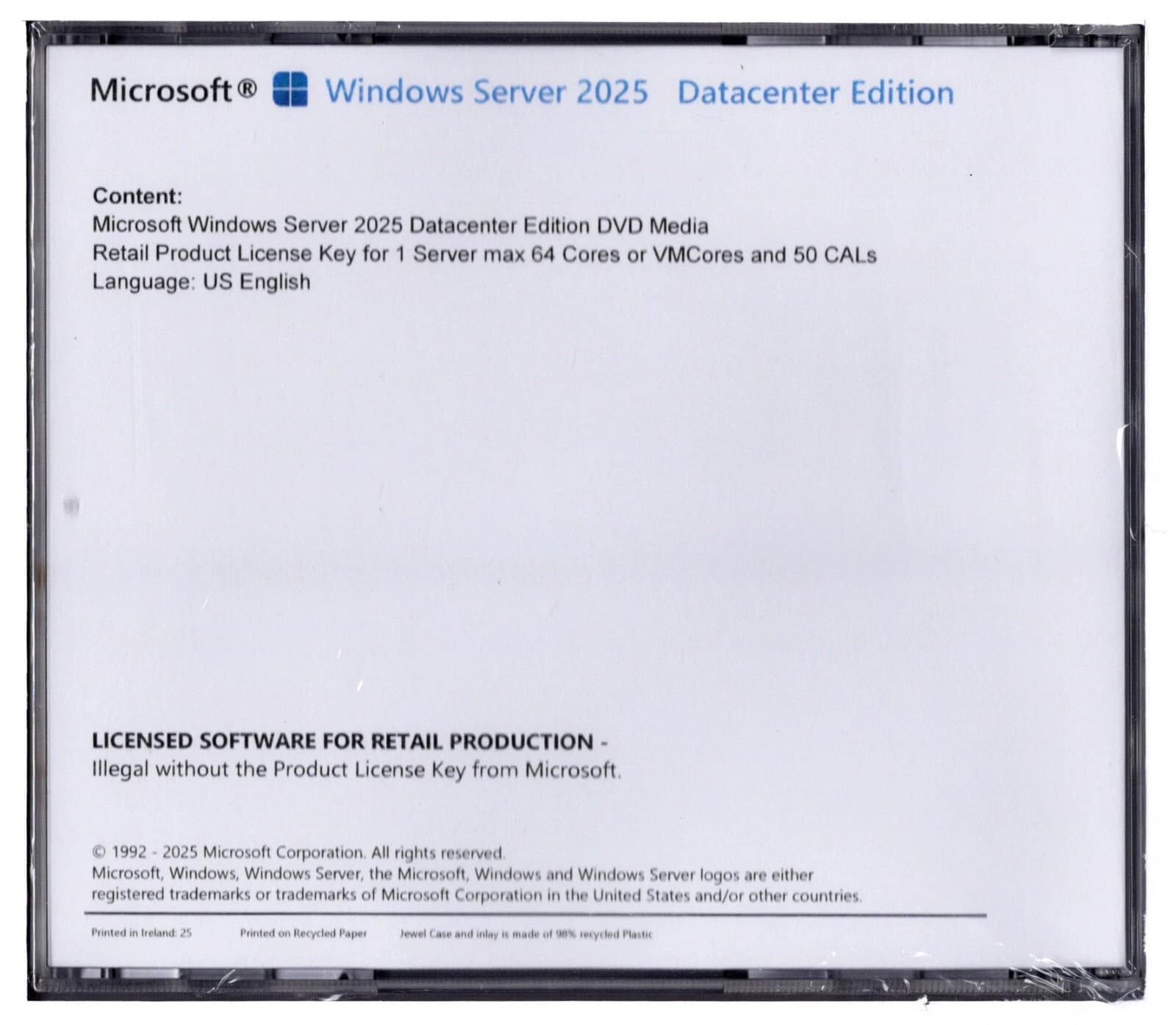 Microsoft Windows Server 2025 Datacenter for 96 cores Thumbnail 3