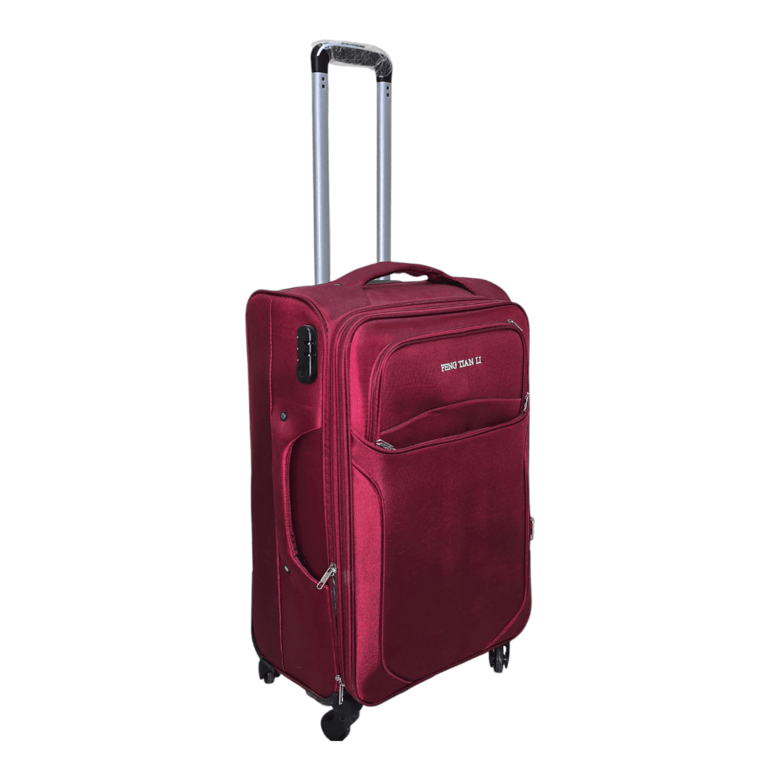 258# Whitesun Fabric Maroon medium size fabric travel suitcase one week travel rolling luggage bag