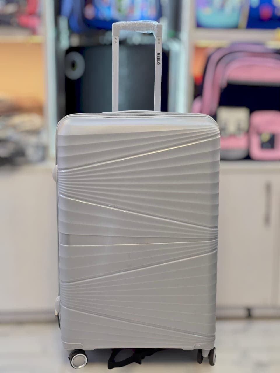 259# Whitesun Rubber Large silver grey light Rubber travel suitcase with wheels 25 kg rolling luggage bag with trolley ideal gift for your travel buddy Thumbnail 2