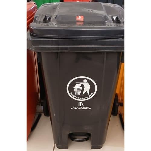 Pedal Dustbin With Wheels 100L