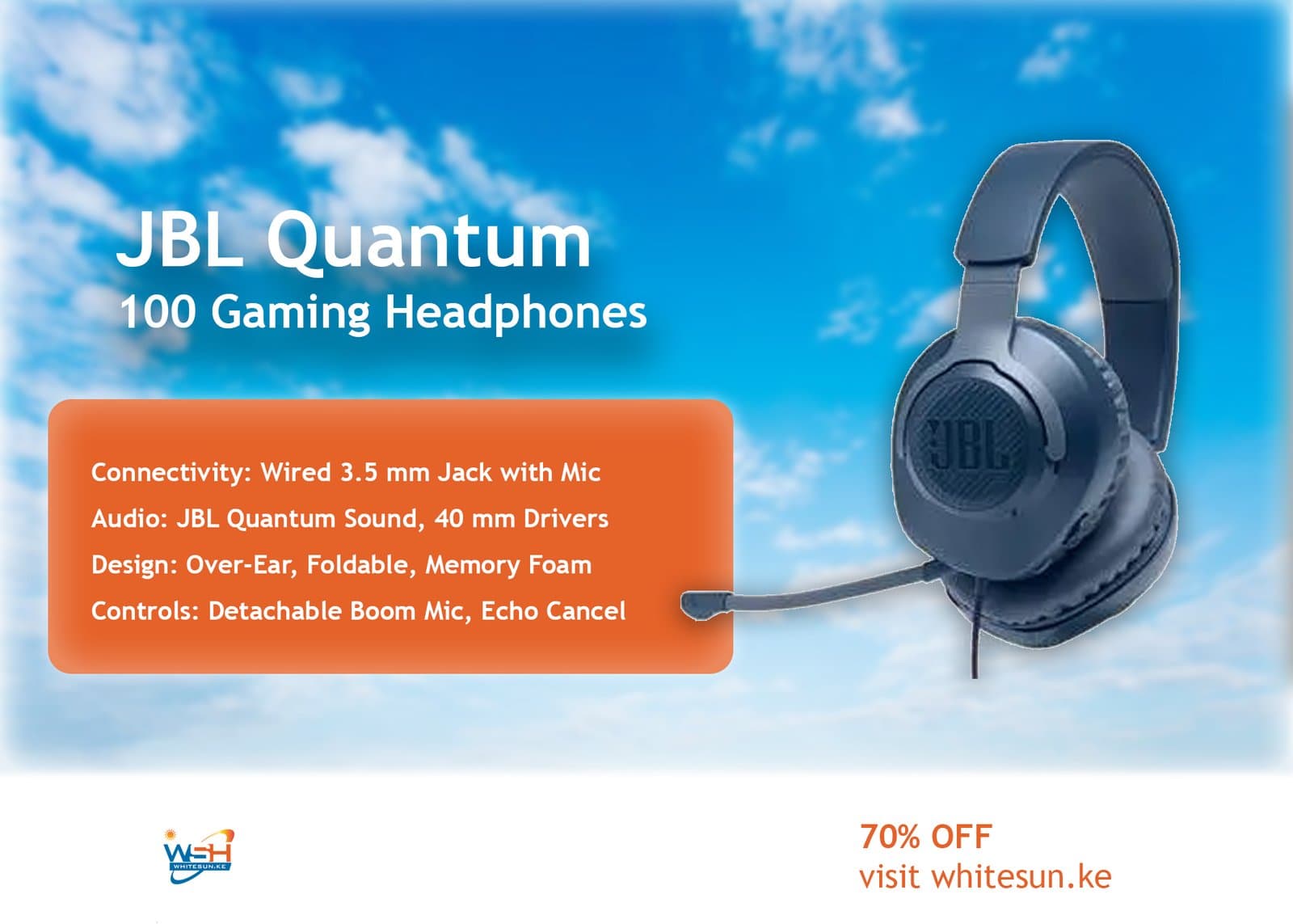 JBL Quantum 100 Gaming Headphones