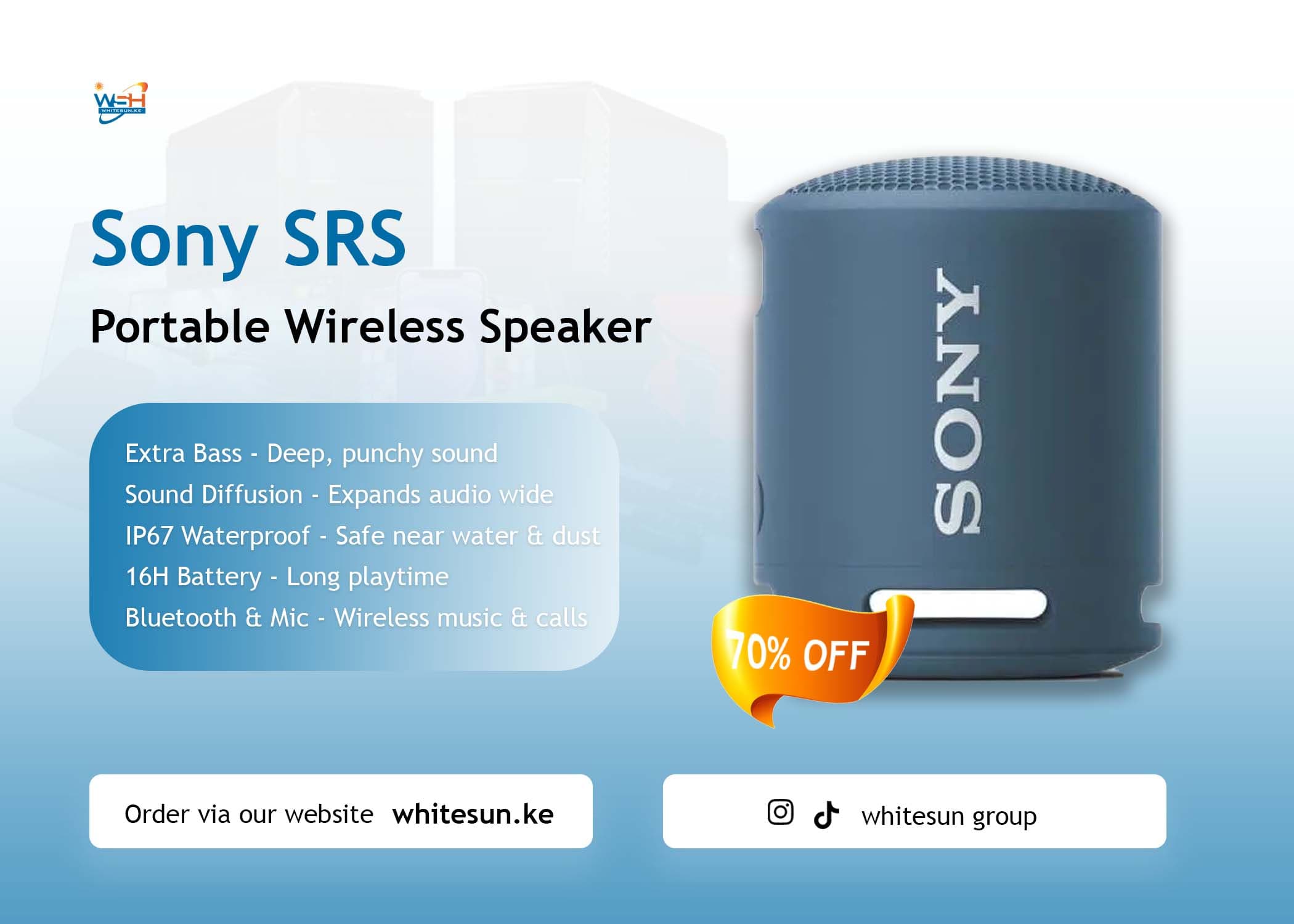 Sony SRS XB13 Extra Bass Portable Wireless Speaker