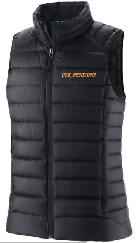 Sleeveless half puff jacket (branded embroidery)