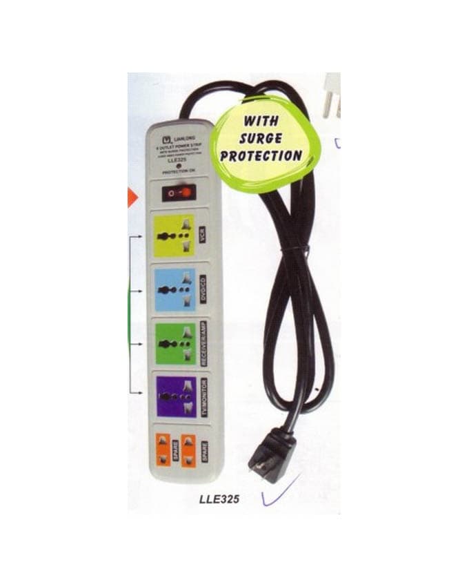 Extension Socket, 1 Switch With Surge Protection