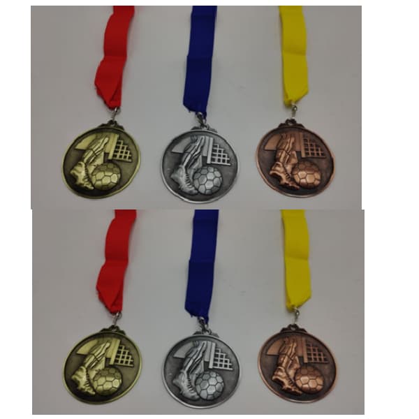 antique-gold-medal-with-red-ribbon-for-football-size-70mm