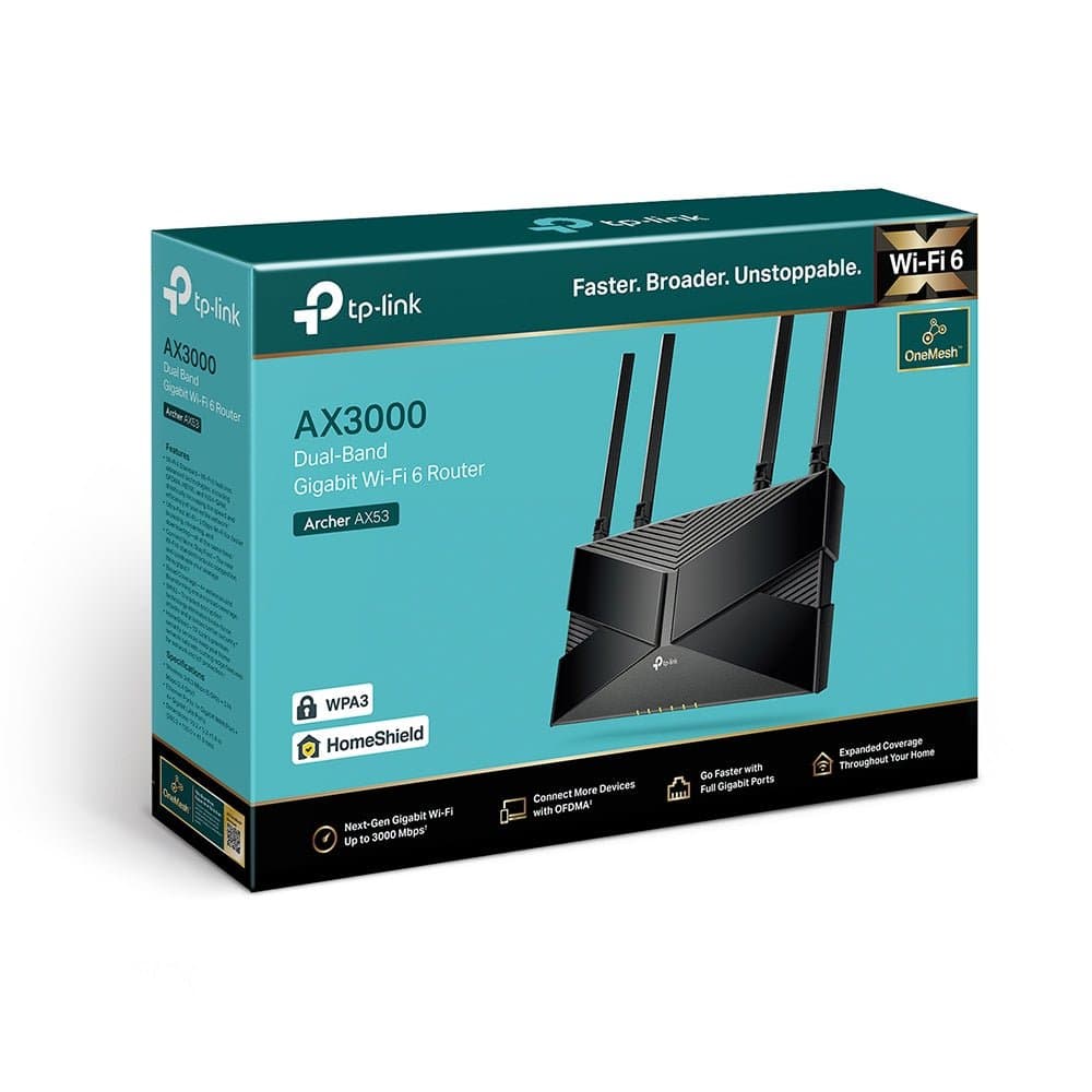 TP-Link Archer AX55 Next-Gen Wi-Fi 6 AX3000 Mbps Gigabit Dual Band Wireless Router, OneMesh™ Supported, 1× USB 3.0 Port, Ideal for Gaming Xbox/PS4/Steam and 8K, Compatible with Alexa Thumbnail 5