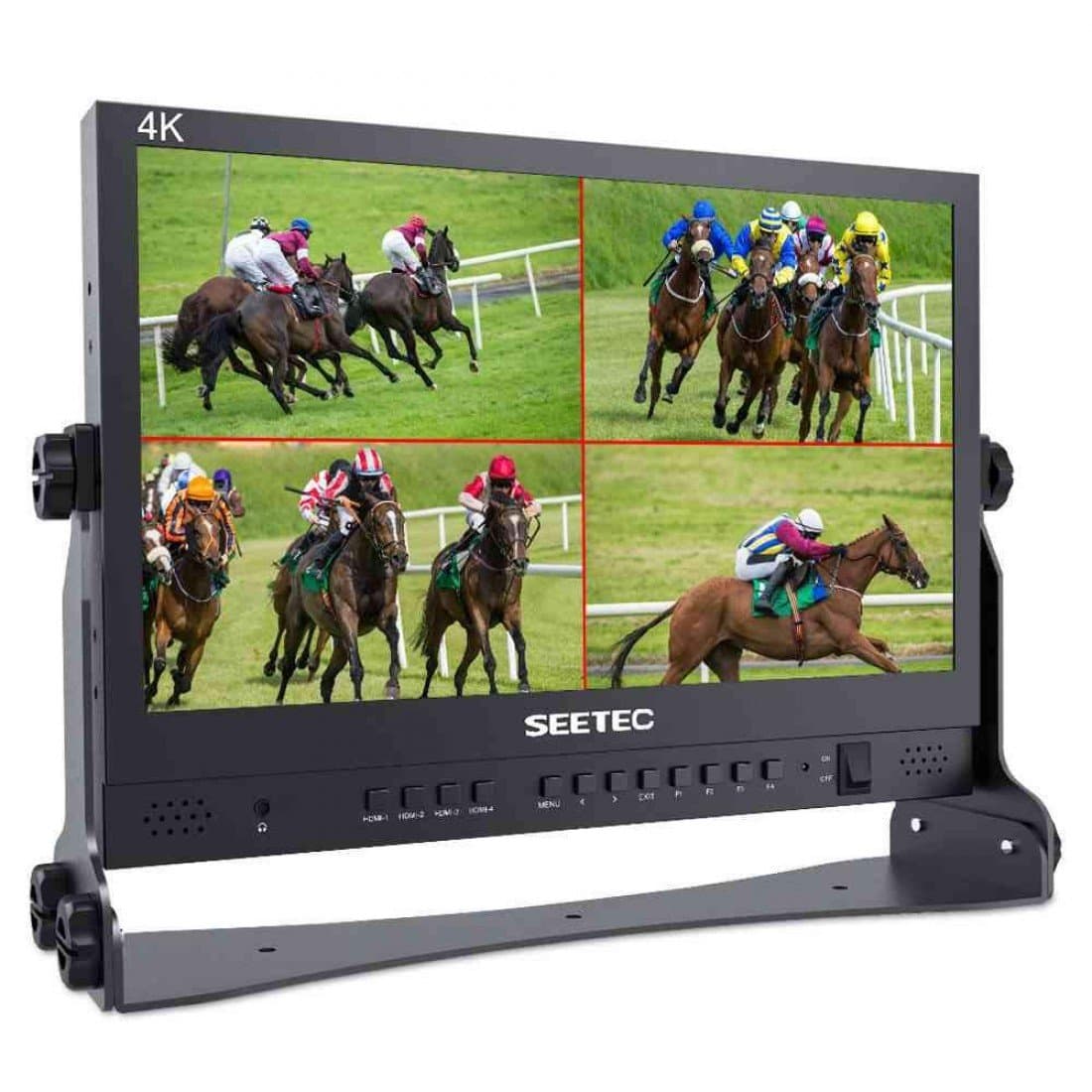 FEELWORLD ATEM156 15.6 Inch Live Streaming Broadcast Director Monitor for ATEM Mini Video Switcher Mixer Pro Studio Television Production with 4 HDMI Input Output Quad Split Display Atem