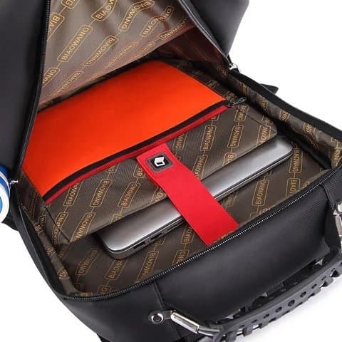 162# whitesun Unisex Black Laptop Backpack – Water-Resistant School & Travel Bag with Reflective Safety Strips, Padded Straps & Multi-Pocket Storage Grey Bottom Thumbnail 5