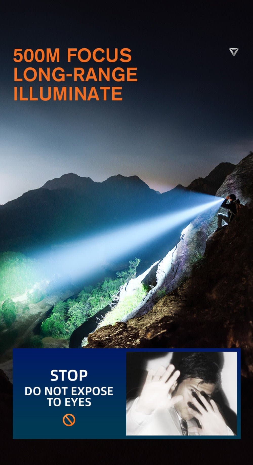 SUPERFIRE C16 Long-Range LED Flashlight | 2700LM, 500m Beam, Rechargeable Thumbnail 6