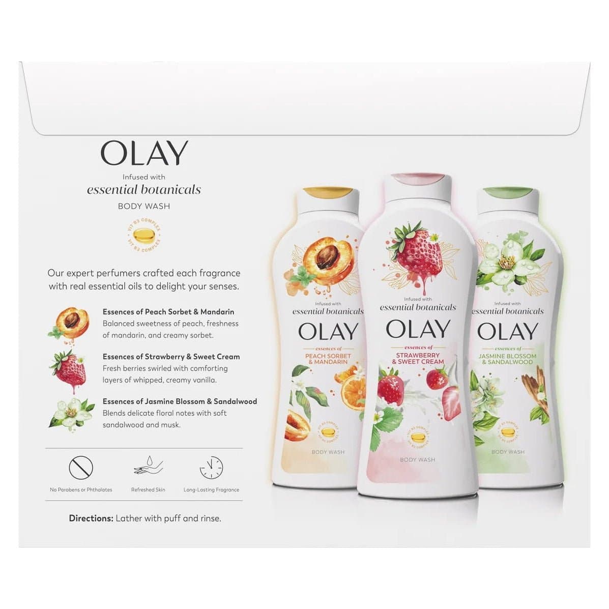 Olay Essentials Botanicals Body Wash 3pack Thumbnail 5