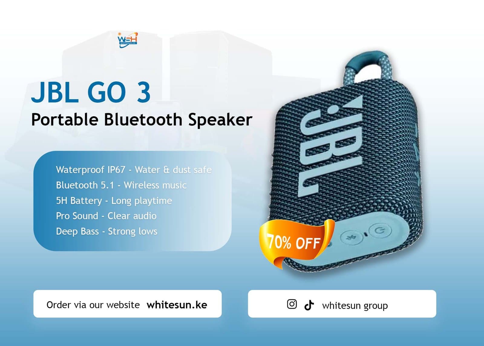 JBL GO 3 Portable Bluetooth Speaker