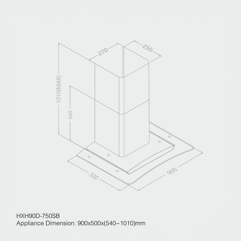 HAIER HXH90D-750SB KITCHEN CHIMNEY HOOD