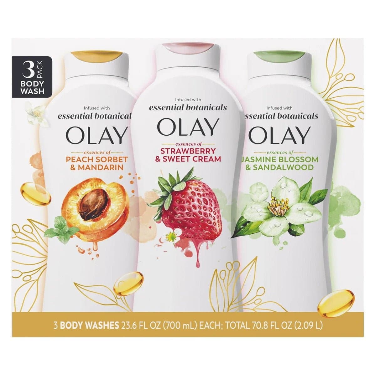 Olay Essentials Botanicals Body Wash 3pack