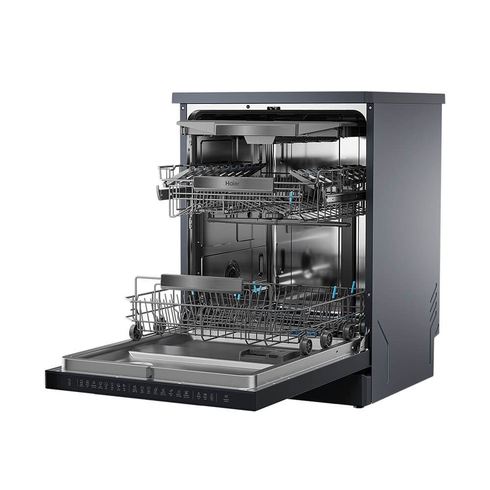 Haier Freestanding Dishwasher, 8 Programs, 16 settings, HDWE16-46BK6IQ Thumbnail 2