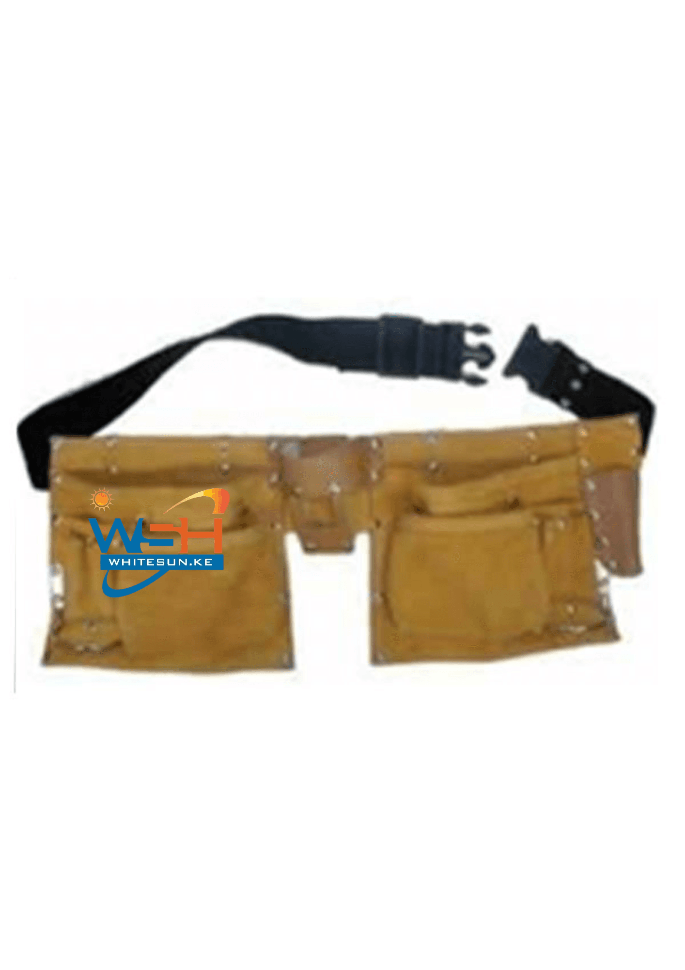 Tool Holder Leather Yellow With Reflective Strips Multi Pocket Thumbnail 2