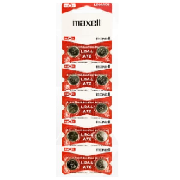 Lr44 Button Cell Batteries Pack Of 10 Maxell