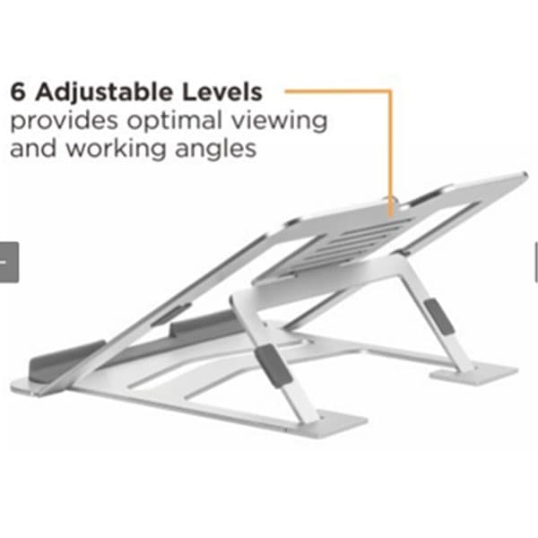 Foldable 6-Level Adjustable Laptop Riser, Silver, Lumi Thumbnail 2