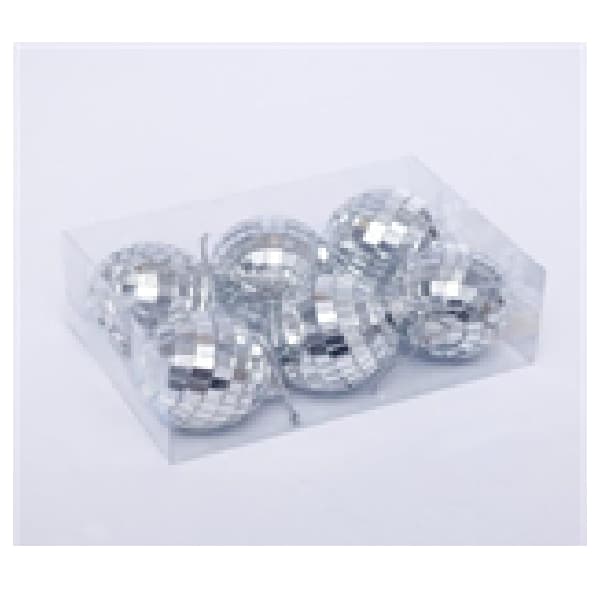5cm Silver Foam Mirror Balls 6pcs/Pkt