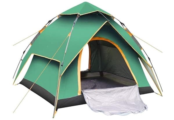 Dome Pop-Up Camping Tent,3 Person Automatic Tent,Double Layer Waterproof Tent, Green